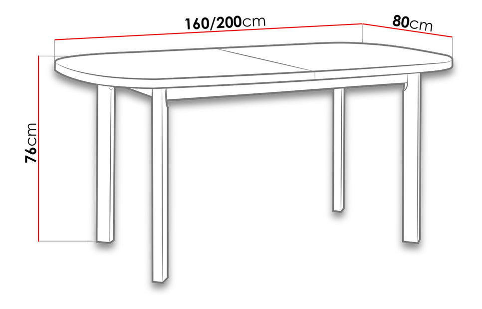 Jídelní stůl Legano P (bílá)