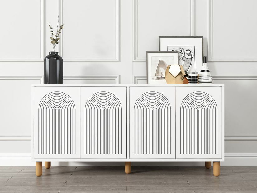 Skříňka Dora D (dub safírový + bílá)