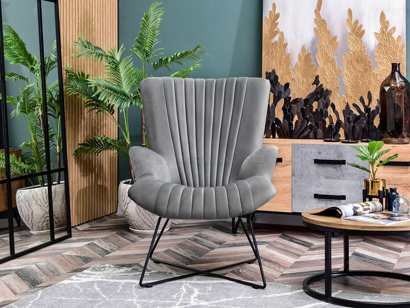 Relaxační křeslo Nuttshell (šedá + černá)