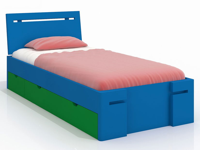 Jednolůžková postel 120 cm Naturlig Kids Bokeskogen High Drawers (borovice) (s roštem)