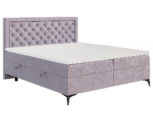 Boxspring postel 160 cm Lavande (levandulová) (s matrací a úl. prostorem)