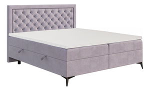 Boxspring postel 160 cm Lavande (levandulová) (s matrací a úl. prostorem)