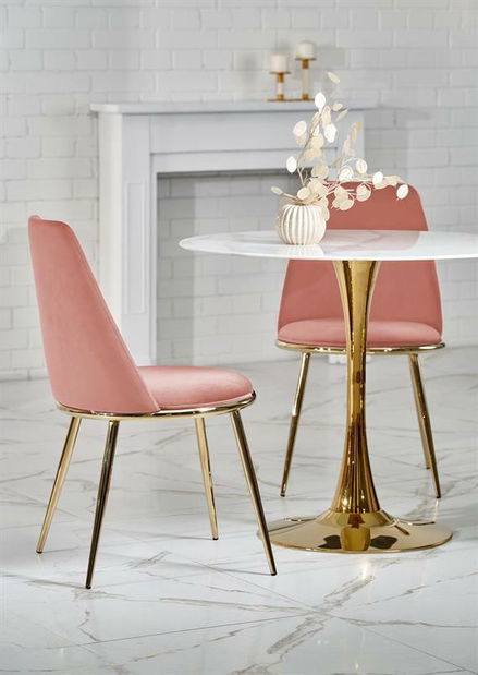 Jídelní stůl Casmire (mramor + zlatá) (pro 3 osoby)