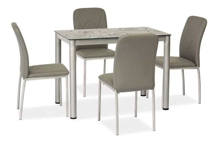 Jídelní stůl 100 cm Damion (šedá + šedá) (pro 4 osoby) *bazar