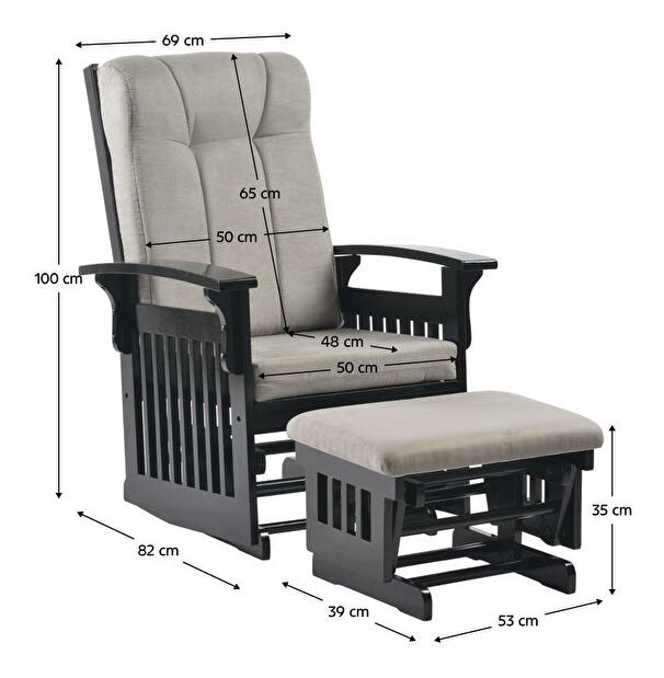 Houpací křeslo s podnoží Kairasa (šedá + černá)