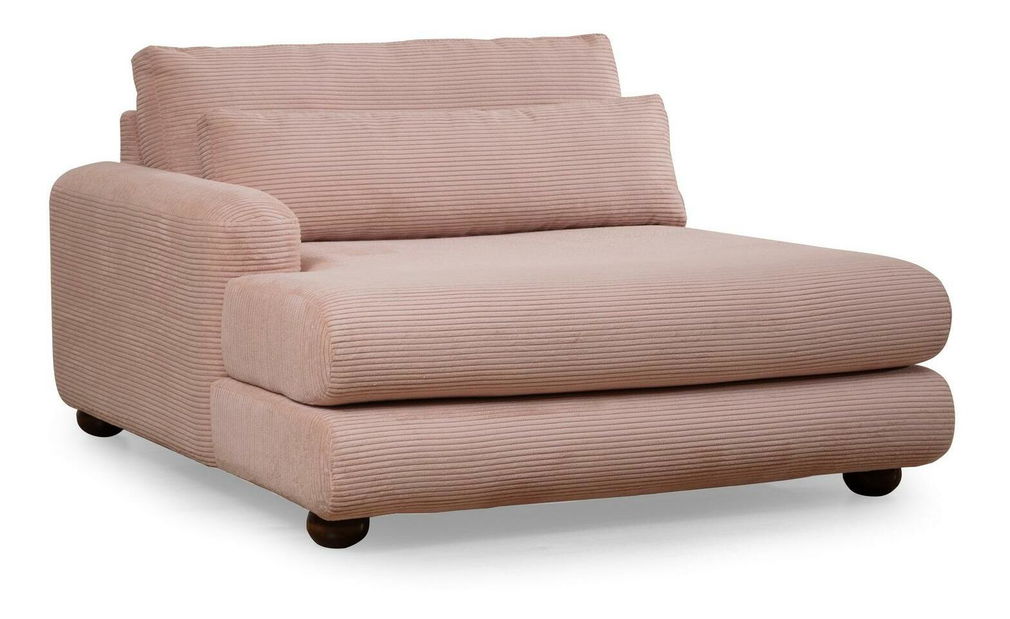 Rohová sedačka Riverolla (L) (růžová)