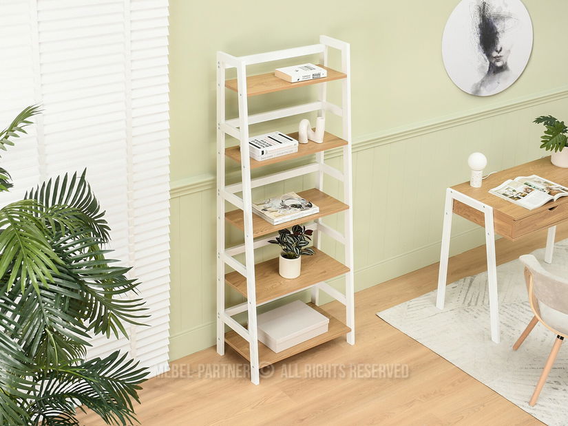 Regál Topaz (dub + bílá)