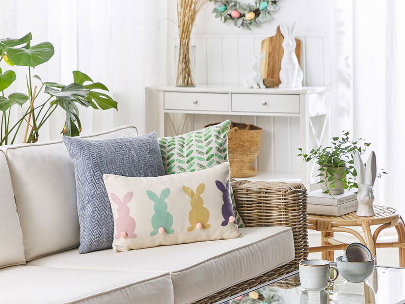 Sada 2 ozdobných polštářů 30 x 50 cm Clusina (béžová)