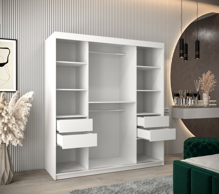 Šatní skříň 180 cm Verika 4 180 (bílá + dub sonoma)