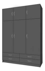 Šatní skříň Granulados (grafit)
