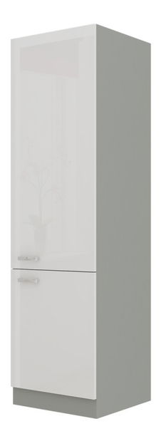 Potravinová kuchyňská skříňka na ledničku Brunea 60 LO-210 2F (šedá + lesk bílý)
