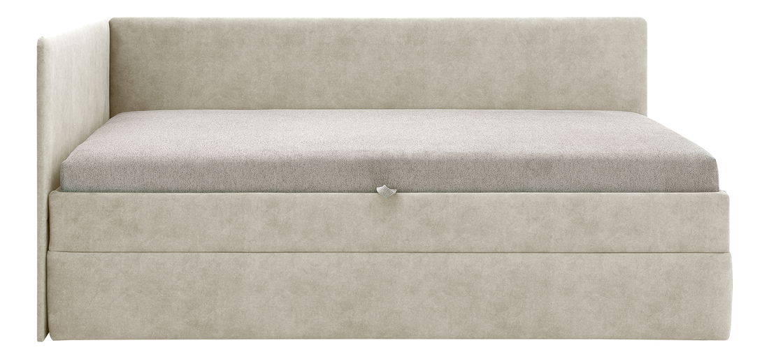 Jednolůžková postel 110 cm Optoman (hnědošedá) (s roštem a matracem) (s úl. prostorem)