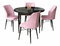 Jídelní set Roxie (mramor černý + růžová) (pro 4 osoby)
