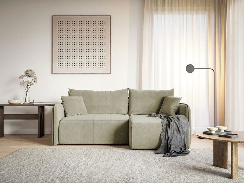 Rohová sedací souprava Mamma (světlobéžová + černá)