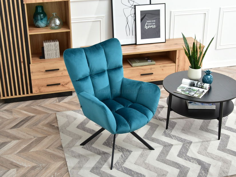 Křeslo Kikino (tyrkysová + černá)