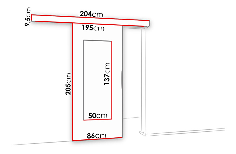 Posuvné dveře Meralia VII 80 (dub sonoma + zrcadlo)