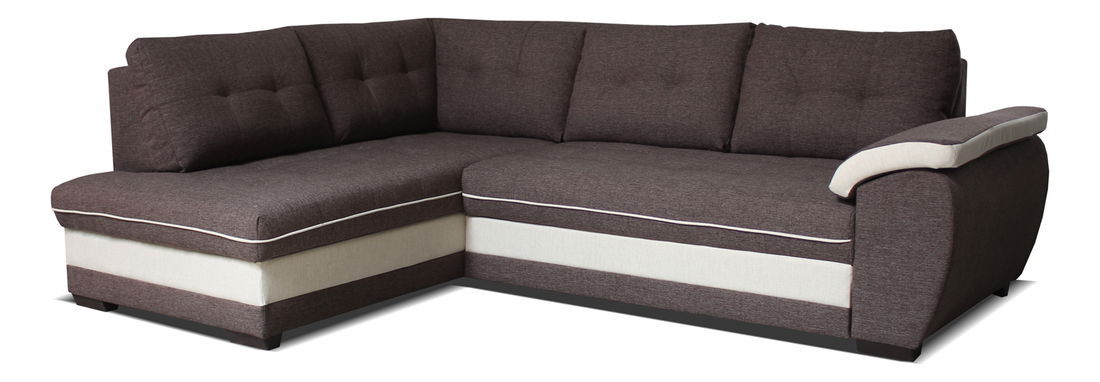 Rohová sedací souprava Aruba L+2F (hnědá + krémová) (L)