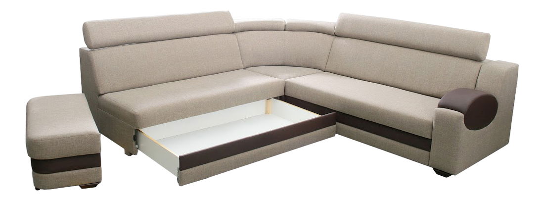 Rohová sedací souprava Aruba (šedá + černá) (L)