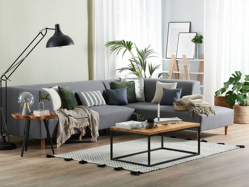 Rohová sedací souprava Ludvik (tmavě šedá) (P)