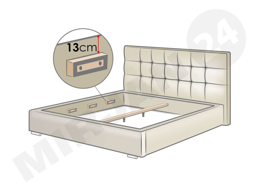 Manželská postel 180 cm Nino (šedá)