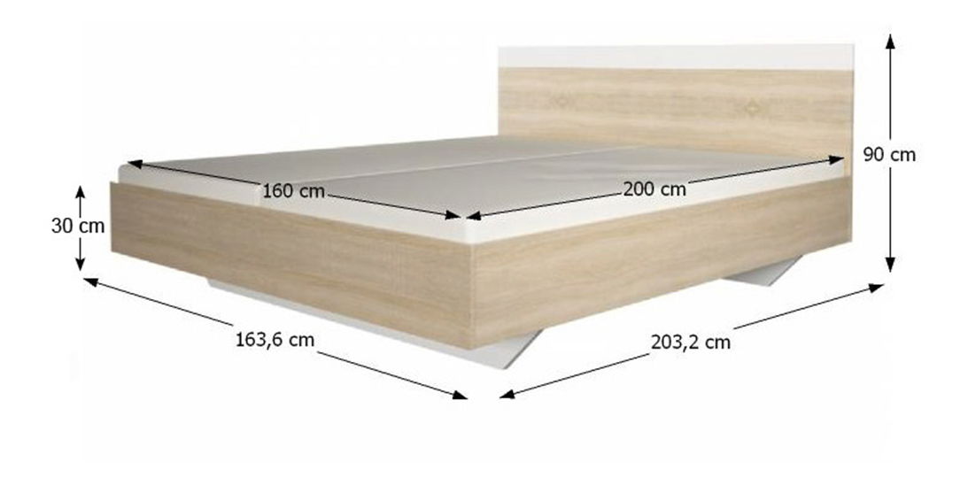 Manželská postel 160 cm Gaila