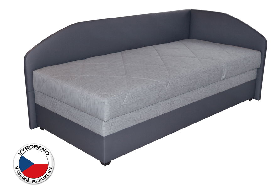 Jednolůžková postel (válenda) 90 cm Blanár Turi (světle šedá + tmavě šedá) (s roštem a matrací) (P) *bazar