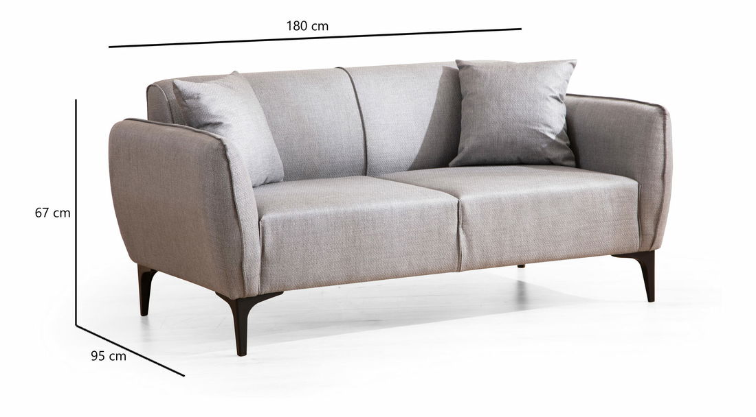 Pohovka dvousedačka Belasemma (šedá)