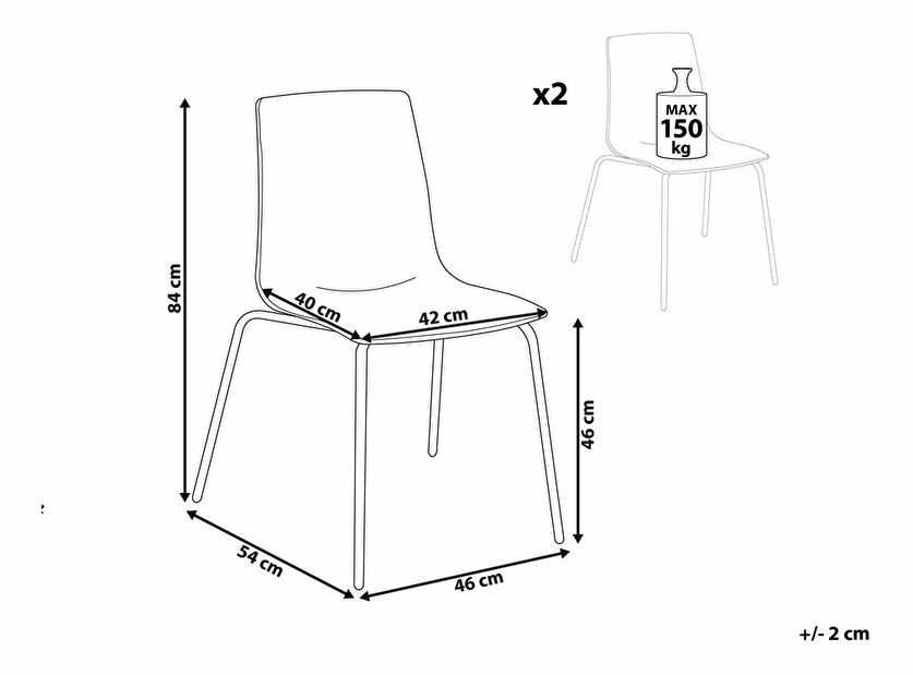 Set 2 ks jídelních židlí Sanson (průhledná)
