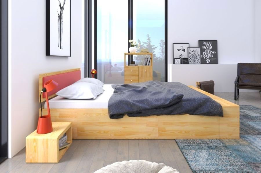 Manželská postel 180 cm Naturlig Invik (borovice) (s roštem)