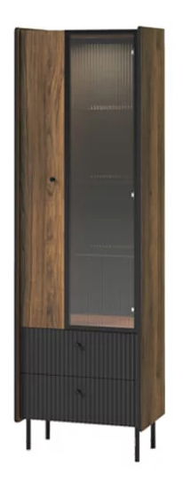 Vitrína Phelan P3 (ořech warmia + černá)