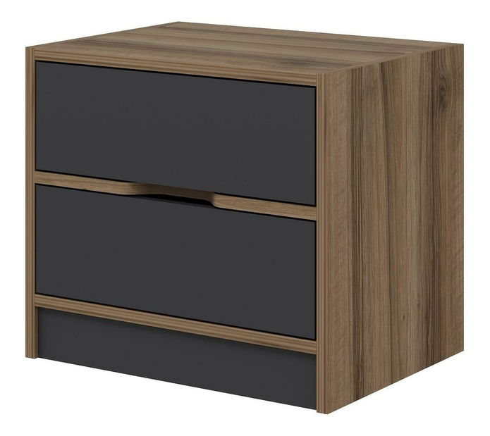 Noční stolek Erich (ořech + antracit)