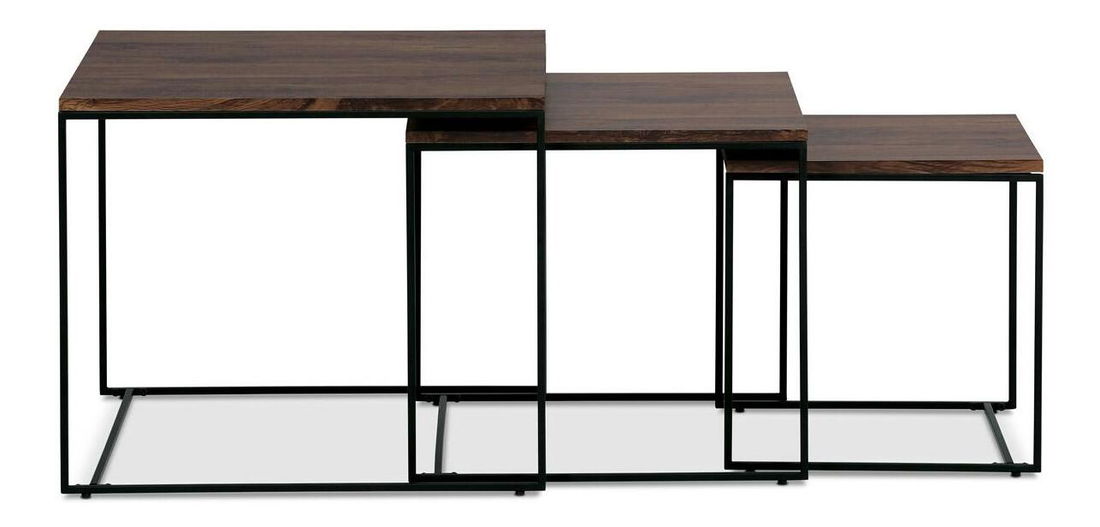 Set 3 konferenčních stolků Adeptos (ořech)