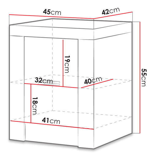 Noční stolek Nadenas N24-L (jasan tmavý)