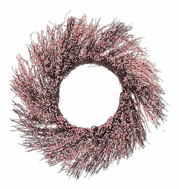 Věnec na dveře ø 50 cm Glenwood (růžová)