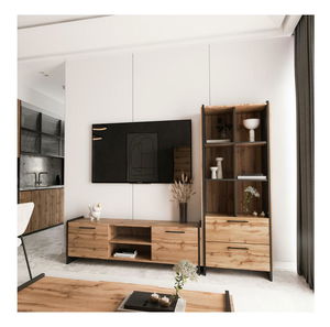 TV skříňka Actualmente (dub wotan + černá)