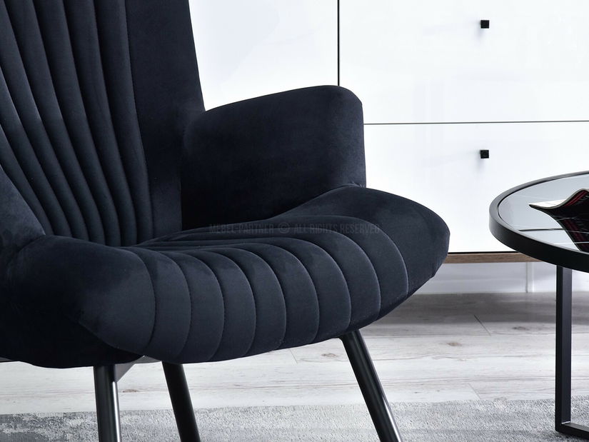 Designové křeslo Lanzaris (černá + zlatá)