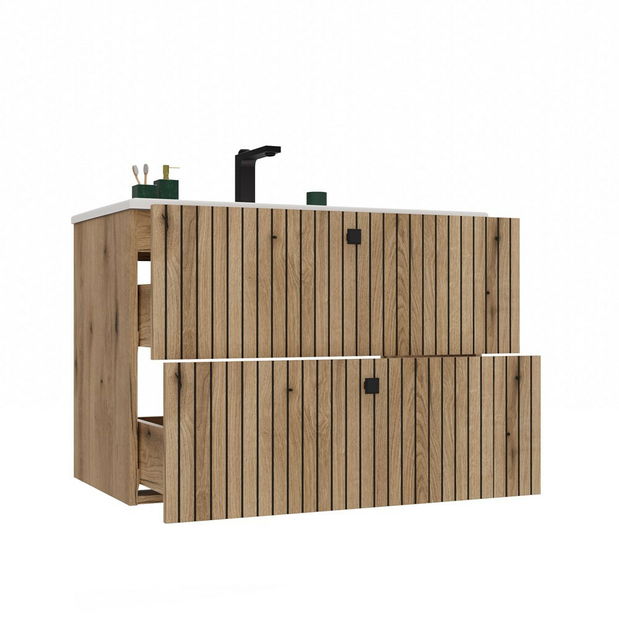 Skříňka pod umyvadlo Terca 1 80 (dub evoke) (s umyvadlem)