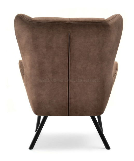 Designové křeslo Norweien (hnědá + zlatá)