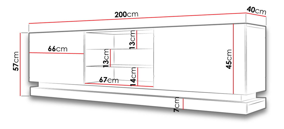 TV skříňka/stolek Aura 2 (bílá + bílá lesklá)