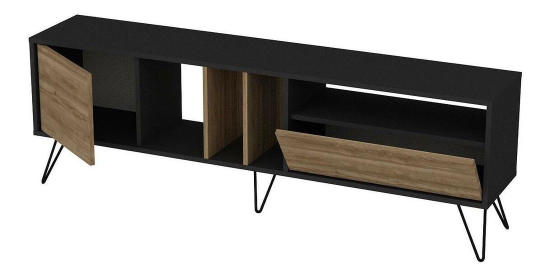 TV stolek/skříňka Mistique 180 (ořech + černá)