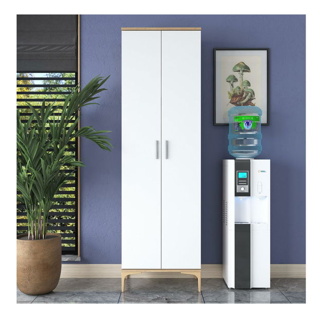 Policová skříň Jenaretta 2 (ořech + bílá)