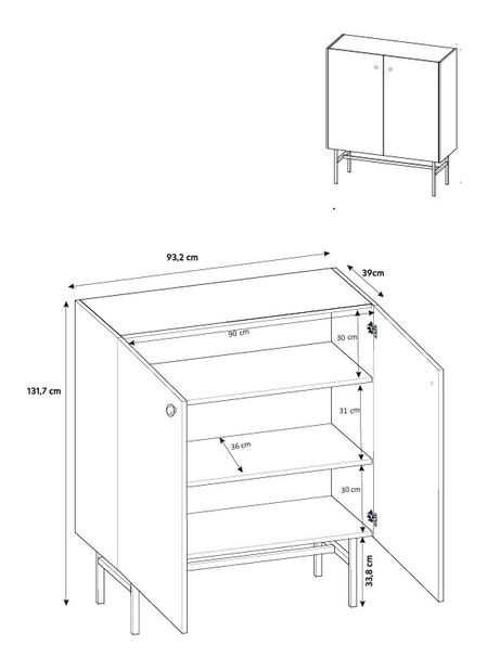 Skříňka Desanta 2D (béžová + černá)