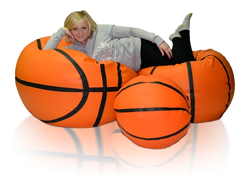 Set sedacích vaků Basketbal XXXL + XXL + L (oranžová + černá)