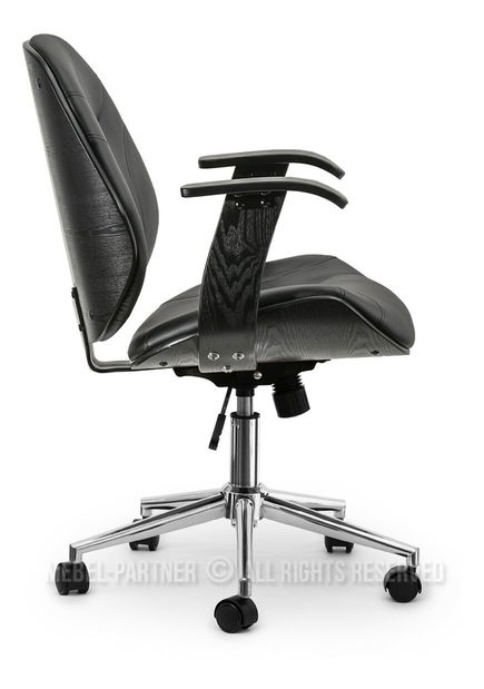 Křeslo Raynold (černé dřevo + chromová)