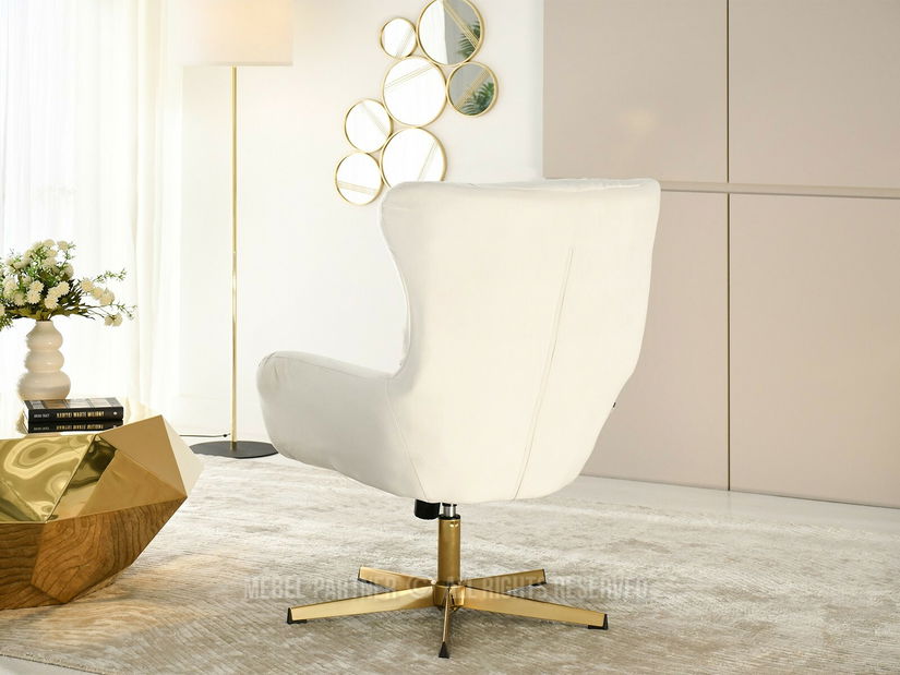 Relaxační křeslo Antiemo (krémová + zlatá)