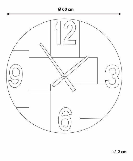 Nástěnné hodiny ø 60 cm Micza (světlé dřevo)