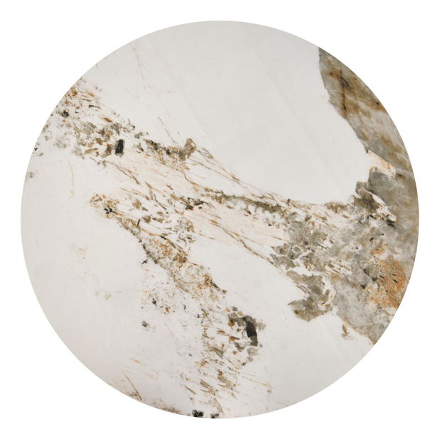 Konferenční stolek Viviana 2 (bílý mramor + zlatá)