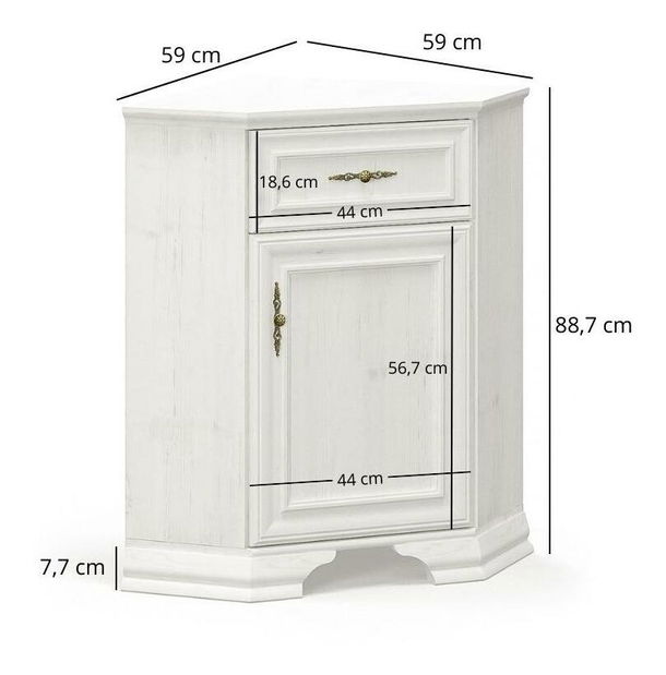 Rohová komoda Incantatos (borovice andersen)