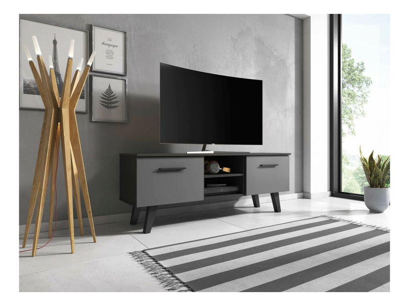 TV stolek/skříňka Neal (cerná matno + grafit)