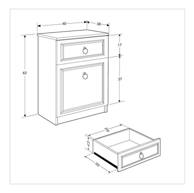 Noční stolek Mekali 2 (bílá)